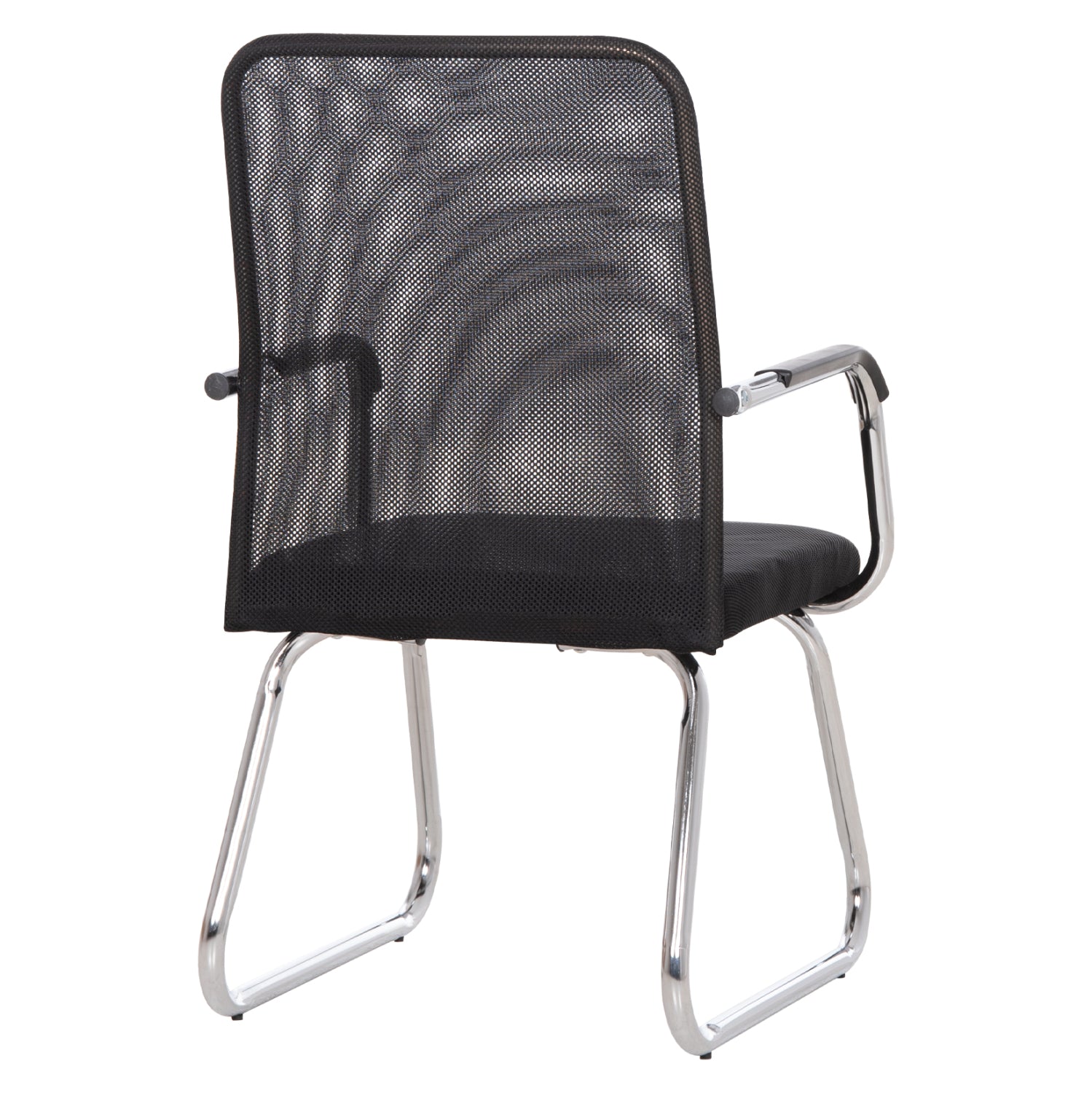 VISITOR'S CHAIR STED HM1232.01 BLACK MESH--CHROMED LEGS/ARMS 55x59x89Hcm