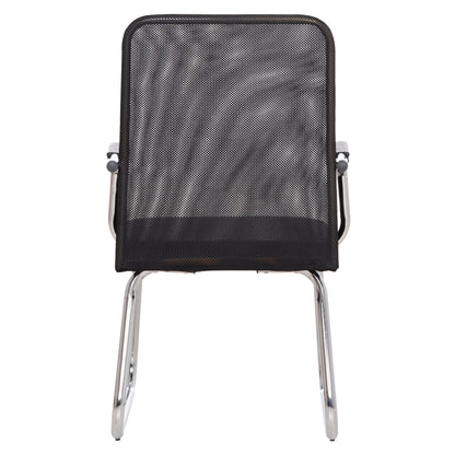 VISITOR'S CHAIR STED HM1232.01 BLACK MESH--CHROMED LEGS/ARMS 55x59x89Hcm