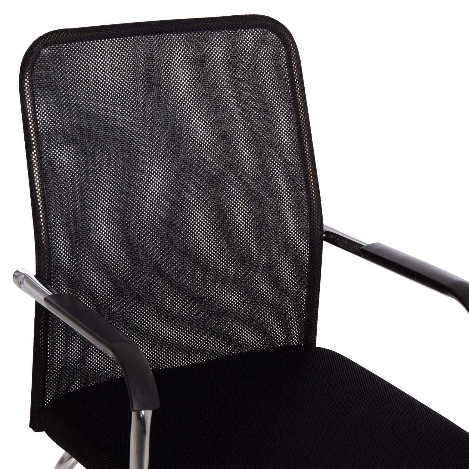 VISITOR'S CHAIR STED HM1232.01 BLACK MESH--CHROMED LEGS/ARMS 55x59x89Hcm