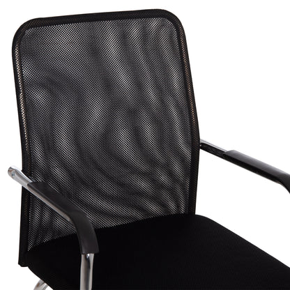 VISITOR'S CHAIR STED HM1232.01 BLACK MESH--CHROMED LEGS/ARMS 55x59x89Hcm