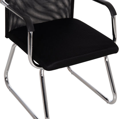 VISITOR'S CHAIR STED HM1232.01 BLACK MESH--CHROMED LEGS/ARMS 55x59x89Hcm