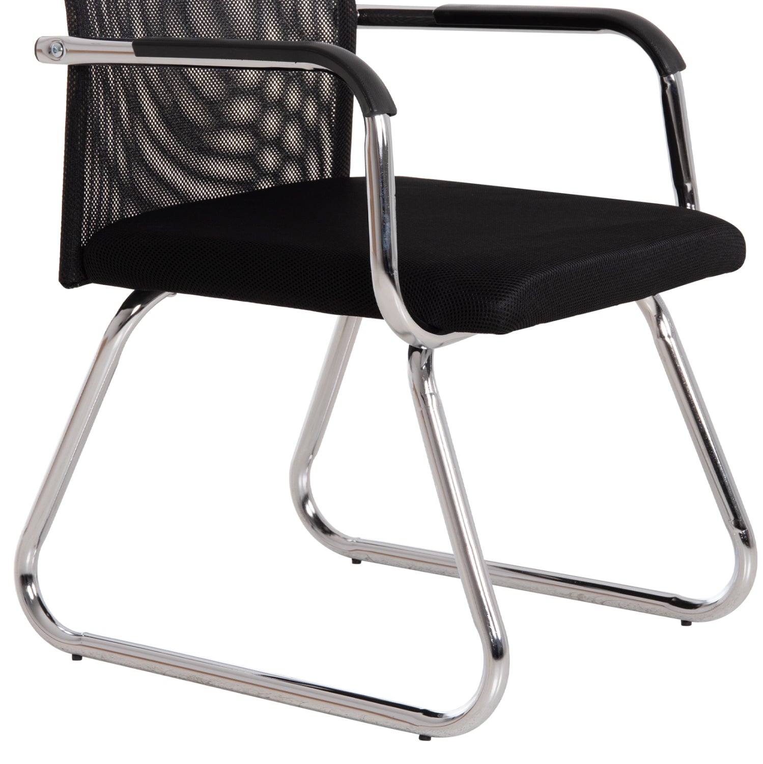 VISITOR'S CHAIR STED HM1232.01 BLACK MESH--CHROMED LEGS/ARMS 55x59x89Hcm