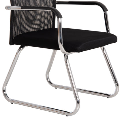 VISITOR'S CHAIR STED HM1232.01 BLACK MESH--CHROMED LEGS/ARMS 55x59x89Hcm