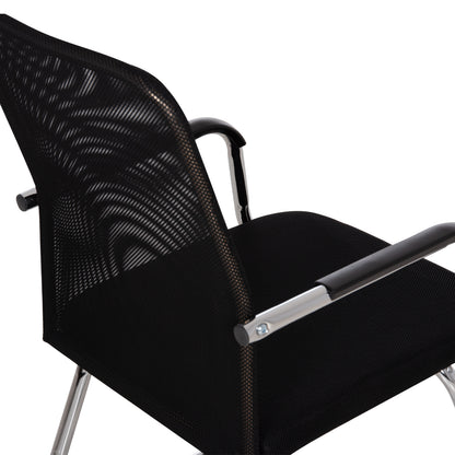 VISITOR'S CHAIR STED HM1232.01 BLACK MESH--CHROMED LEGS/ARMS 55x59x89Hcm
