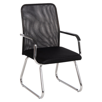VISITOR'S CHAIR STED HM1232.01 BLACK MESH--CHROMED LEGS/ARMS 55x59x89Hcm