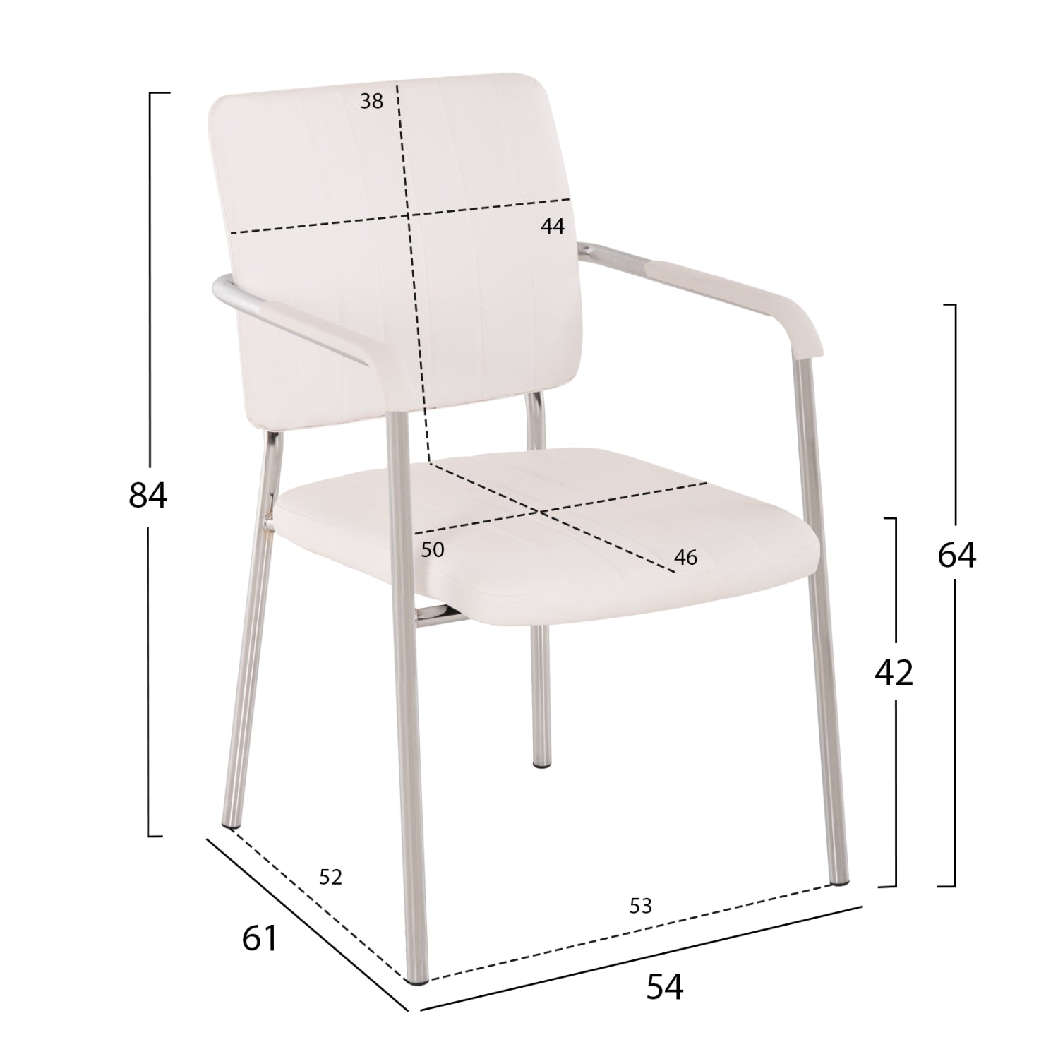 Conference chair with arms HM1070.02 White 56,5x59x85 cm