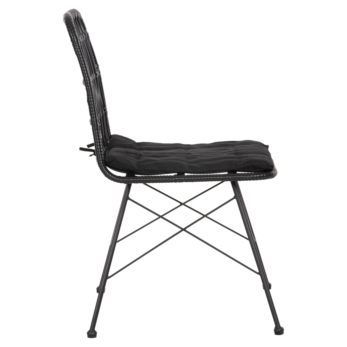 CHAIR OUTDOOR ALLEGRA HM5453.12 METAL-CUSHION-WICKER IN BLACK 52x52x83.5Hcm.
