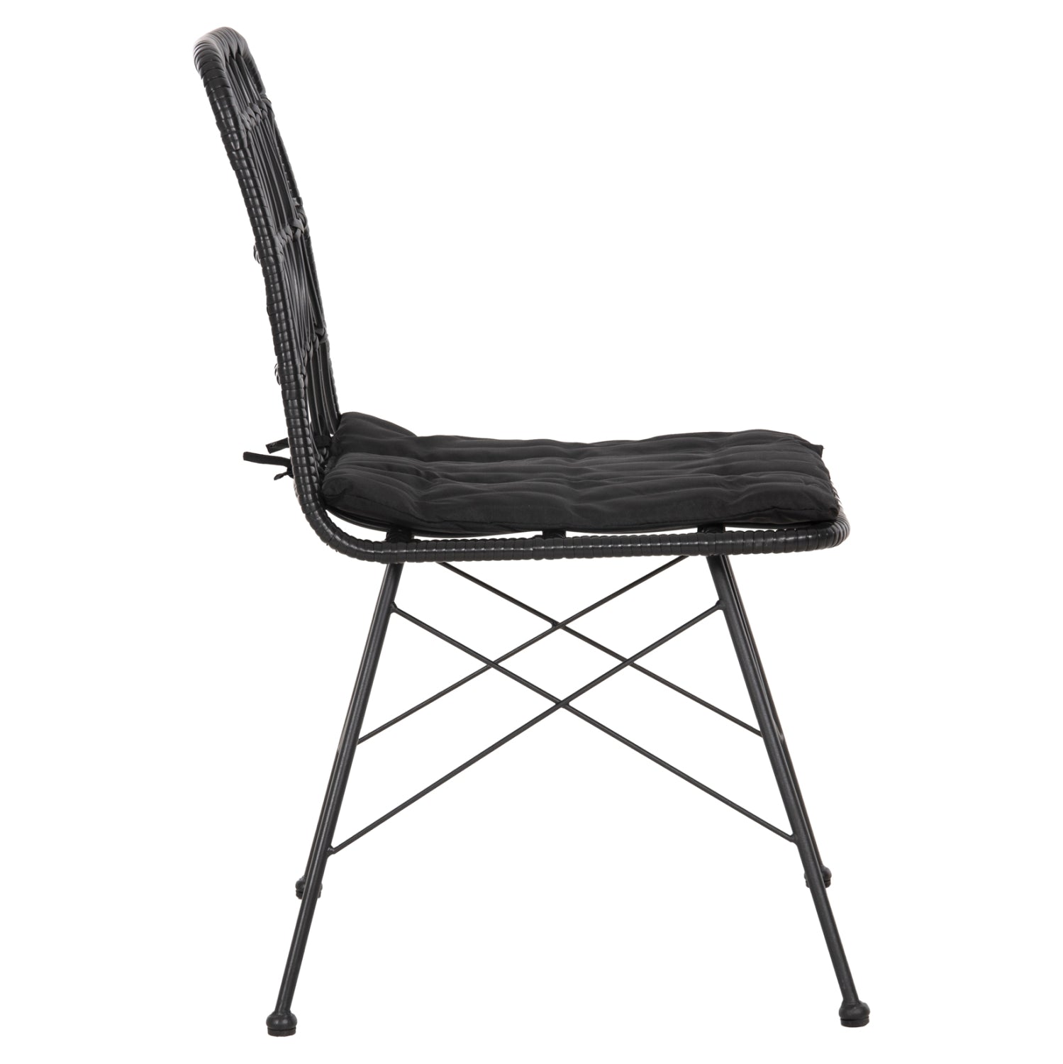 CHAIR OUTDOOR ALLEGRA HM5453.12 METAL-CUSHION-WICKER IN BLACK 52x52x83.5Hcm.