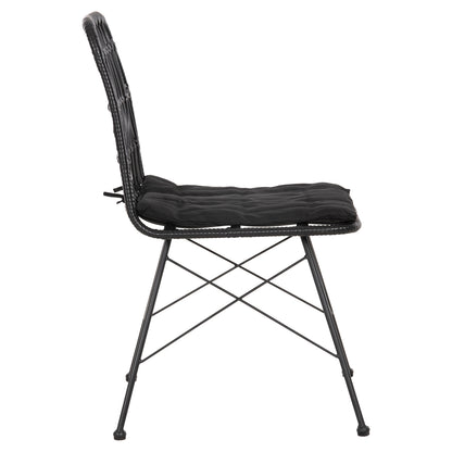 CHAIR OUTDOOR ALLEGRA HM5453.12 METAL-CUSHION-WICKER IN BLACK 52x52x83.5Hcm.