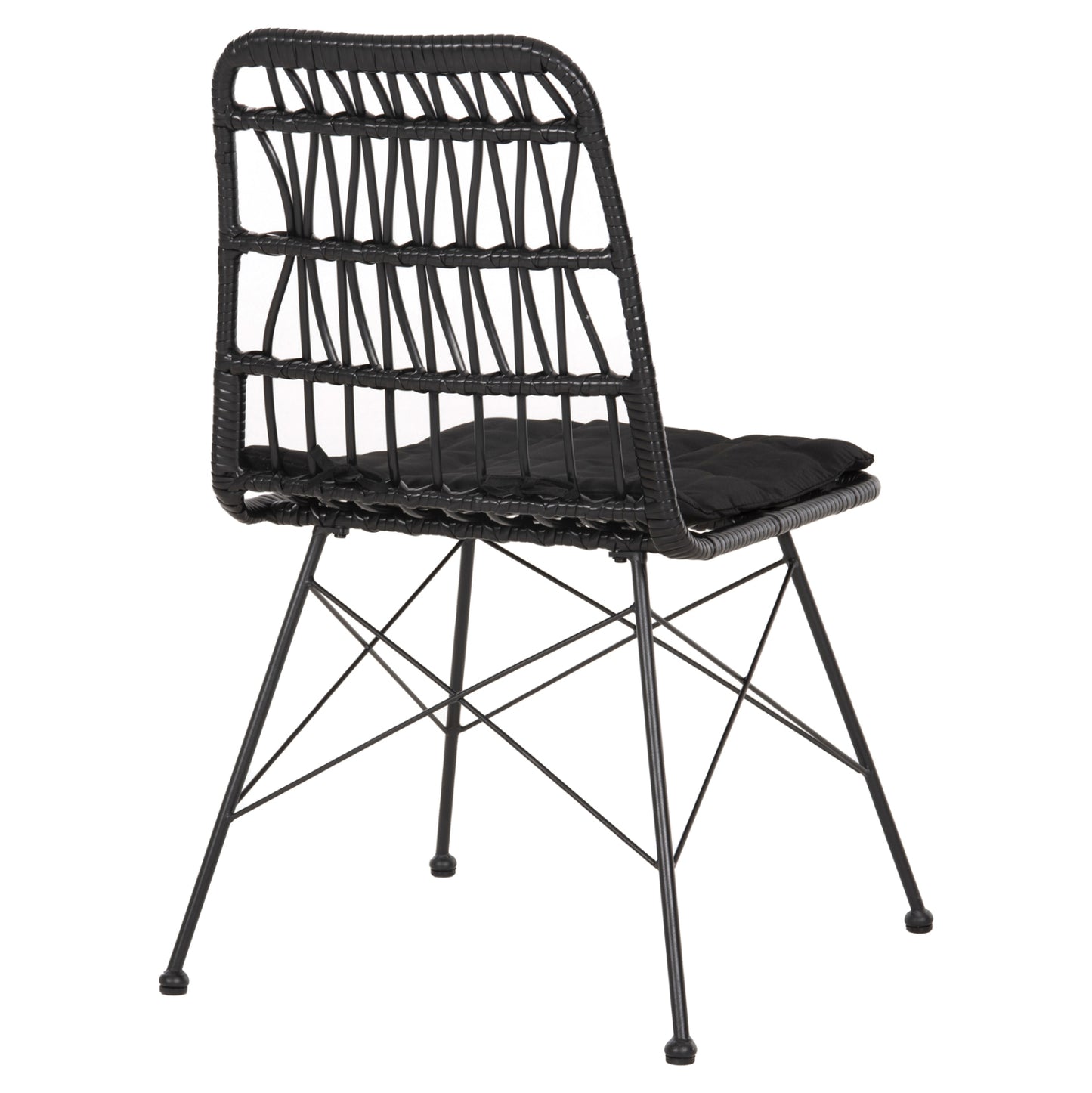 CHAIR OUTDOOR ALLEGRA HM5453.12 METAL-CUSHION-WICKER IN BLACK 52x52x83.5Hcm.