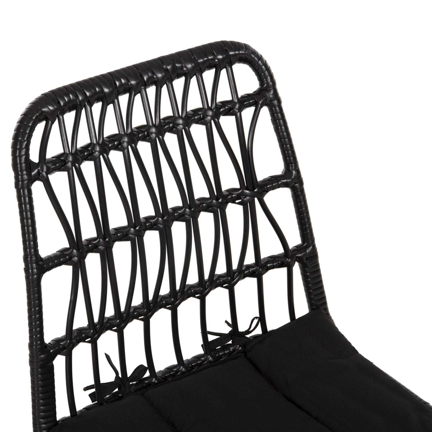 CHAIR OUTDOOR ALLEGRA HM5453.12 METAL-CUSHION-WICKER IN BLACK 52x52x83.5Hcm.