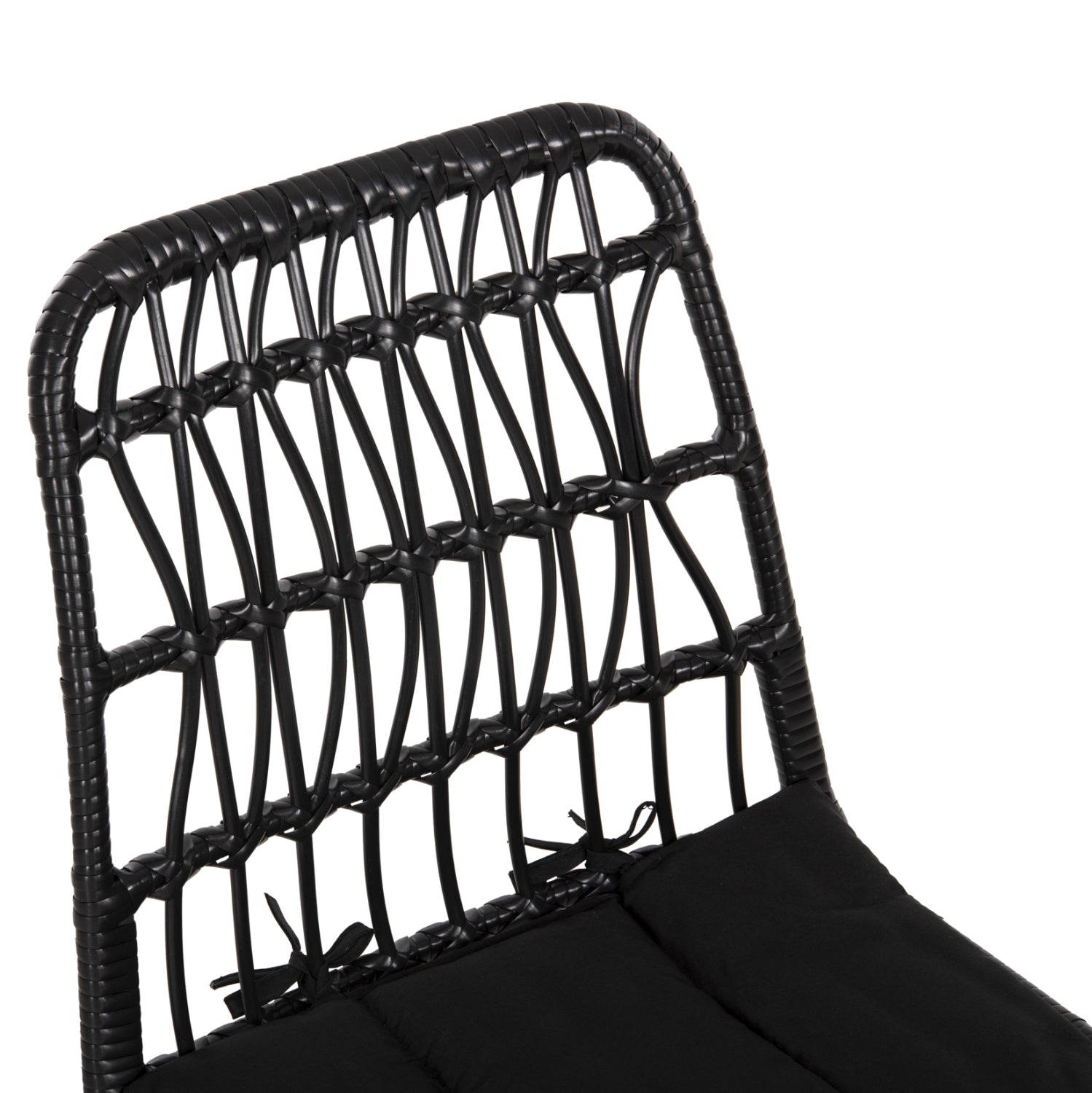 CHAIR OUTDOOR ALLEGRA HM5453.12 METAL-CUSHION-WICKER IN BLACK 52x52x83.5Hcm.