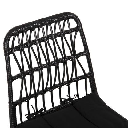 CHAIR OUTDOOR ALLEGRA HM5453.12 METAL-CUSHION-WICKER IN BLACK 52x52x83.5Hcm.