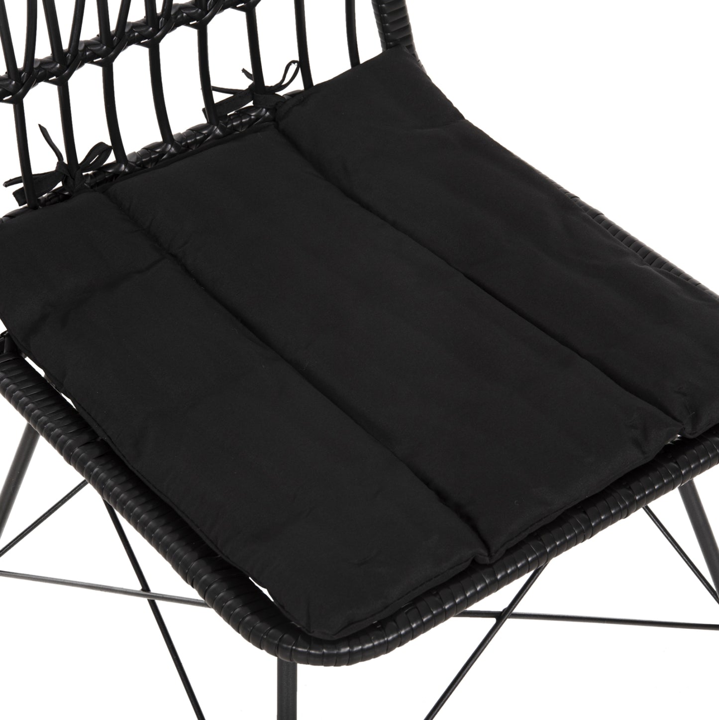 CHAIR OUTDOOR ALLEGRA HM5453.12 METAL-CUSHION-WICKER IN BLACK 52x52x83.5Hcm.