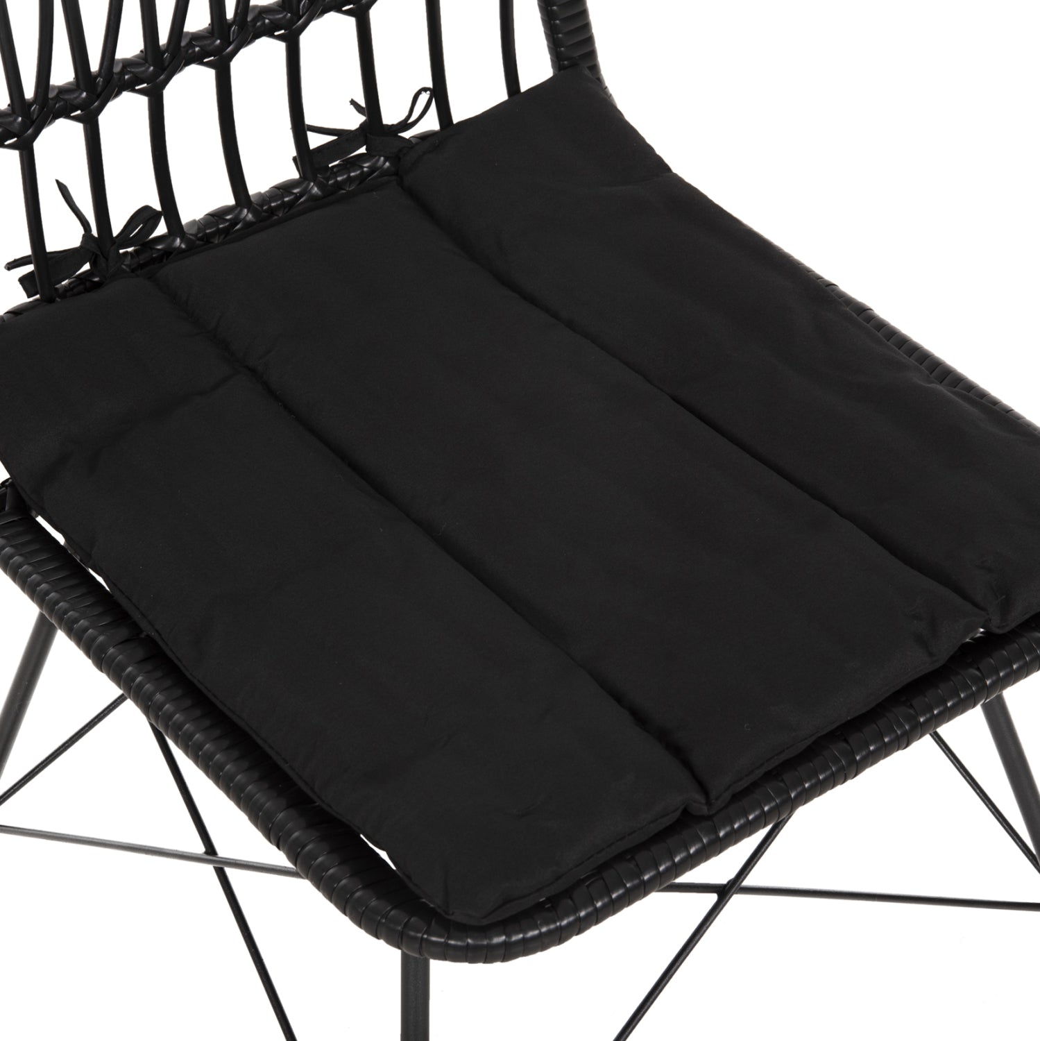 CHAIR OUTDOOR ALLEGRA HM5453.12 METAL-CUSHION-WICKER IN BLACK 52x52x83.5Hcm.