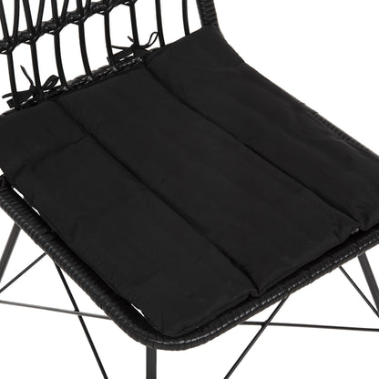 CHAIR OUTDOOR ALLEGRA HM5453.12 METAL-CUSHION-WICKER IN BLACK 52x52x83.5Hcm.