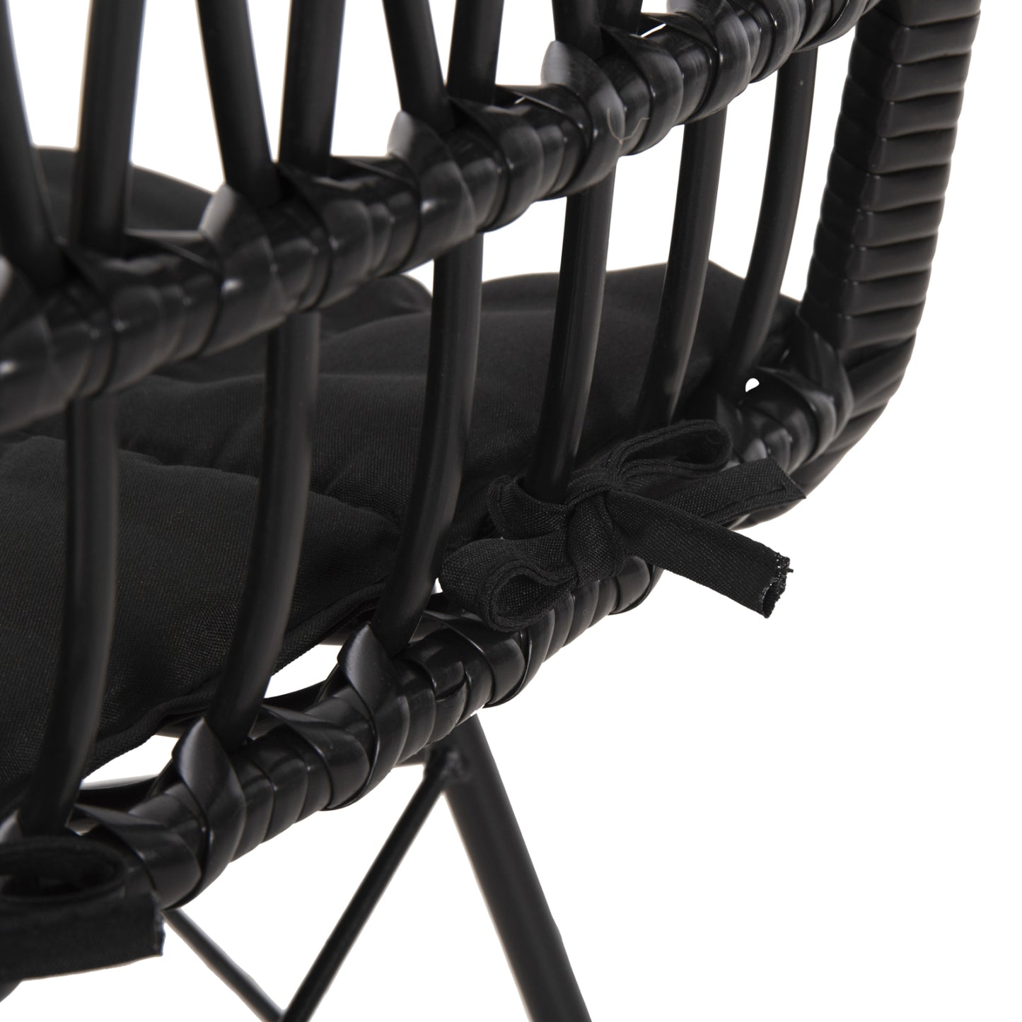 CHAIR OUTDOOR ALLEGRA HM5453.12 METAL-CUSHION-WICKER IN BLACK 52x52x83.5Hcm.