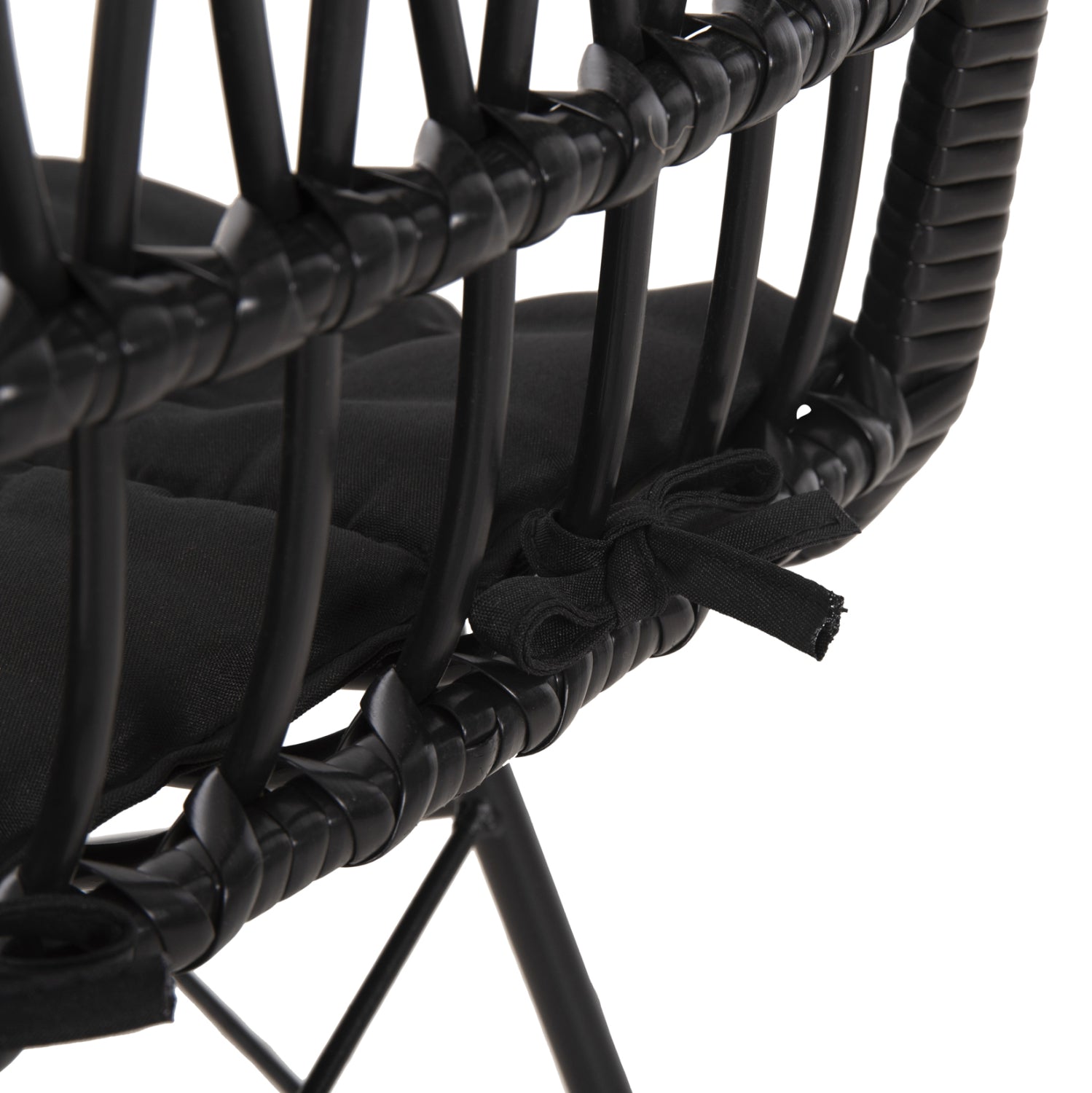 CHAIR OUTDOOR ALLEGRA HM5453.12 METAL-CUSHION-WICKER IN BLACK 52x52x83.5Hcm.
