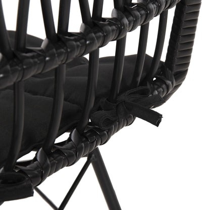 CHAIR OUTDOOR ALLEGRA HM5453.12 METAL-CUSHION-WICKER IN BLACK 52x52x83.5Hcm.