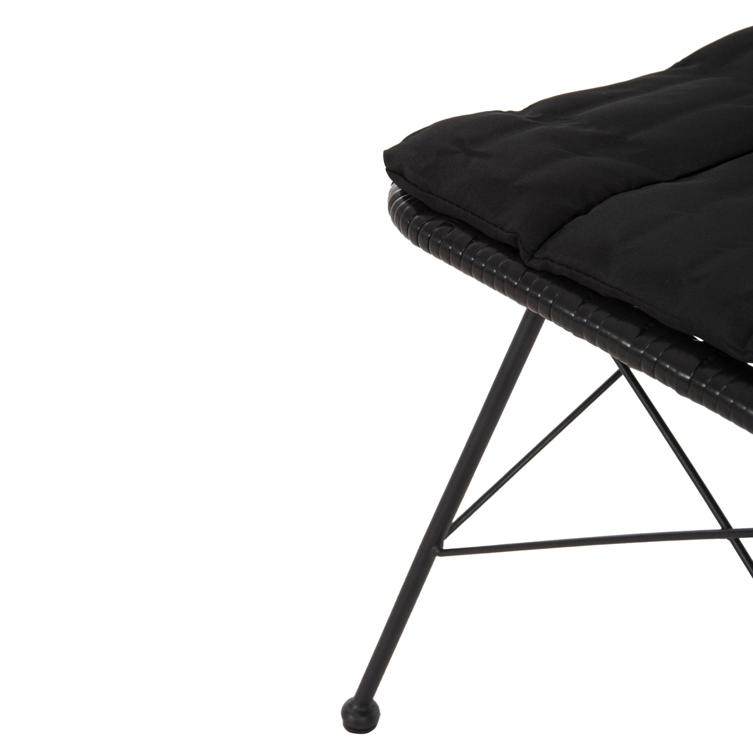 CHAIR OUTDOOR ALLEGRA HM5453.12 METAL-CUSHION-WICKER IN BLACK 52x52x83.5Hcm.