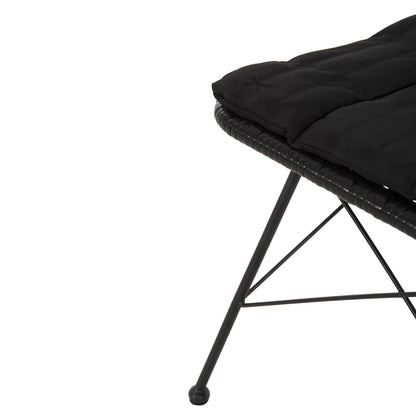 CHAIR OUTDOOR ALLEGRA HM5453.12 METAL-CUSHION-WICKER IN BLACK 52x52x83.5Hcm.