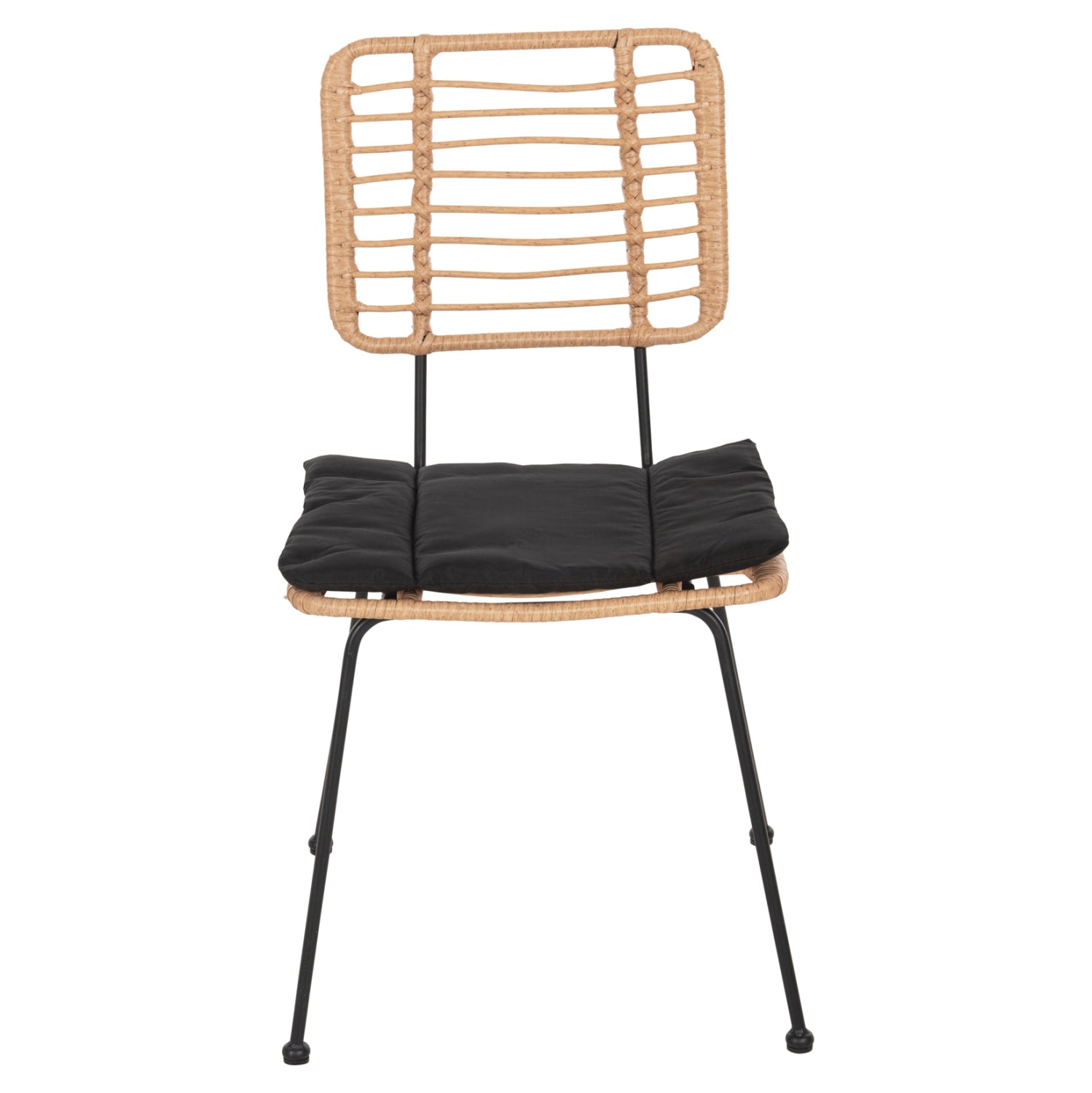 OUTDOOR CHAIR ALLEGRA HM5454.11 METAL&CUSHION IN BLACK-WICKER IN BEIGE 50,5x49,5x88Hcm.