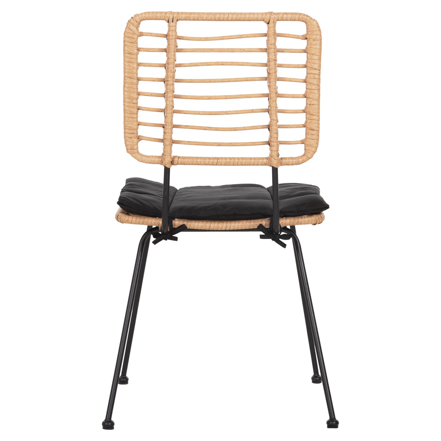 OUTDOOR CHAIR ALLEGRA HM5454.11 METAL&CUSHION IN BLACK-WICKER IN BEIGE 50,5x49,5x88Hcm.