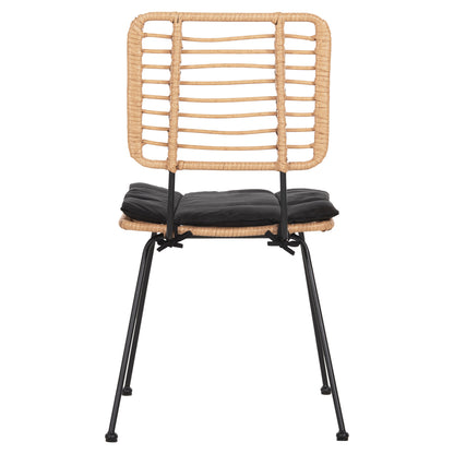 OUTDOOR CHAIR ALLEGRA HM5454.11 METAL&CUSHION IN BLACK-WICKER IN BEIGE 50,5x49,5x88Hcm.