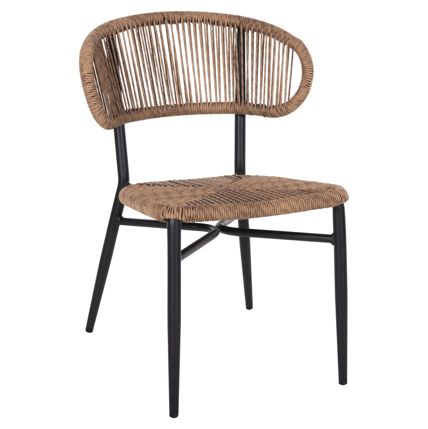 CHAIR EULO HM6049.02 ALUMINUM IN BLACK-SYNTHETIC RATTAN