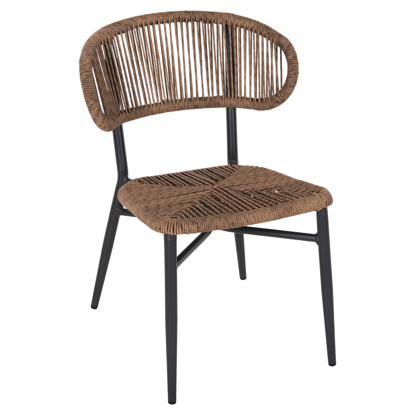 CHAIR EULO HM6049.03 ALUMINUM IN ANTHRACITE-SYNTHETIC RATTAN IN GREY 49x60x78Hcm