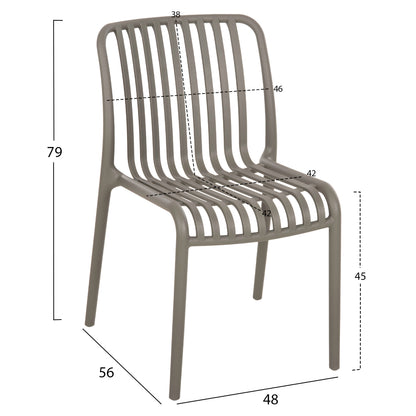 CHAIR OUTDOOR CONVEE HM6104.07 POLYPROPYLENE IN DARK OLIVE 48x56x79Hcm.
