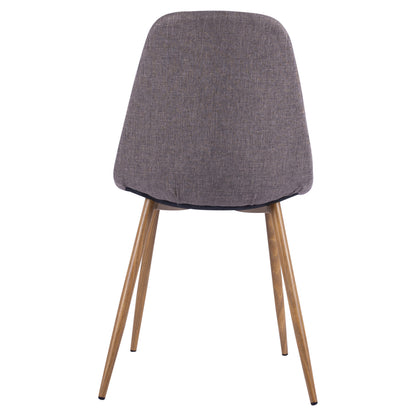 Dining chair Leonardo HM00100.03 with metallic legs and brown fabric 44x55x85Υ cm
