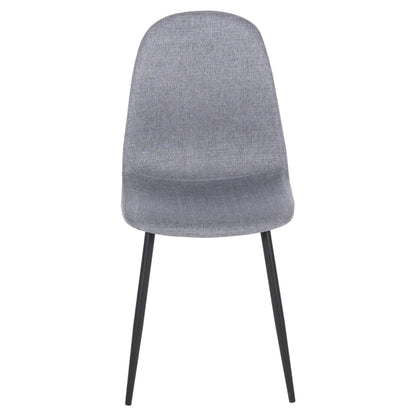 DINING CHAIR LEONARDO HM00100.26 GREY FABRIC & BLACK METAL LEGS 42x49,5x89Hcm.