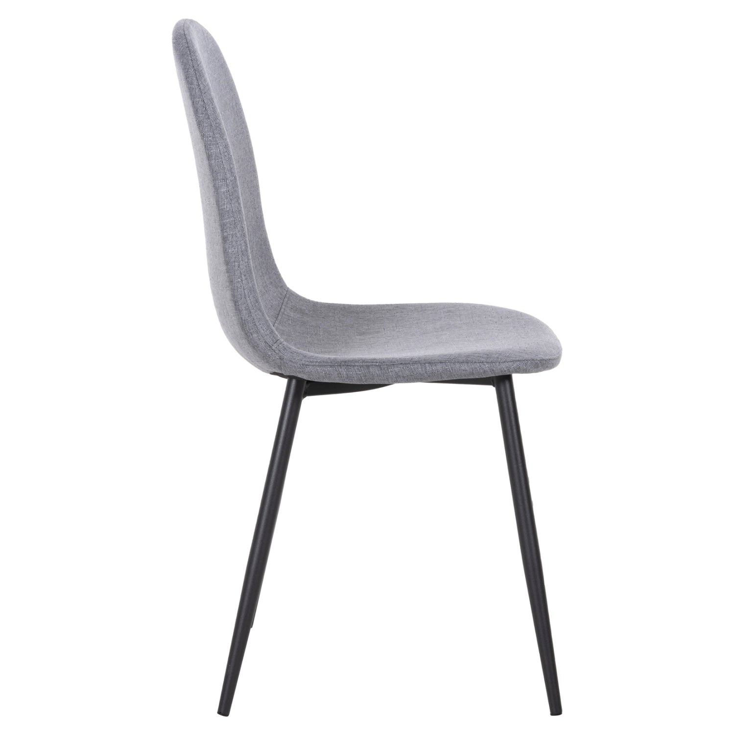 DINING CHAIR LEONARDO HM00100.26 GREY FABRIC & BLACK METAL LEGS 42x49,5x89Hcm.