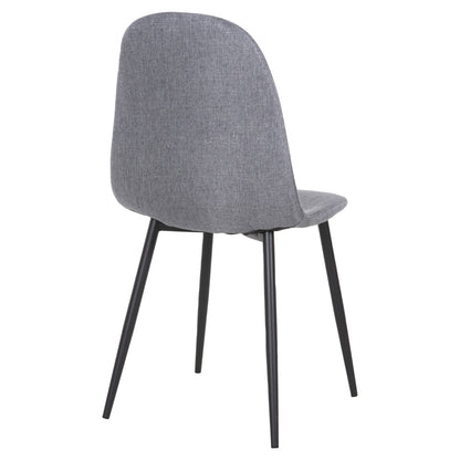 DINING CHAIR LEONARDO HM00100.26 GREY FABRIC & BLACK METAL LEGS 42x49,5x89Hcm.