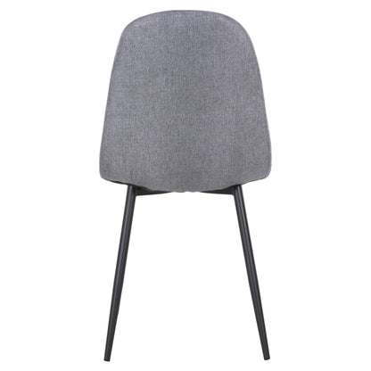 DINING CHAIR LEONARDO HM00100.26 GREY FABRIC & BLACK METAL LEGS 42x49,5x89Hcm.