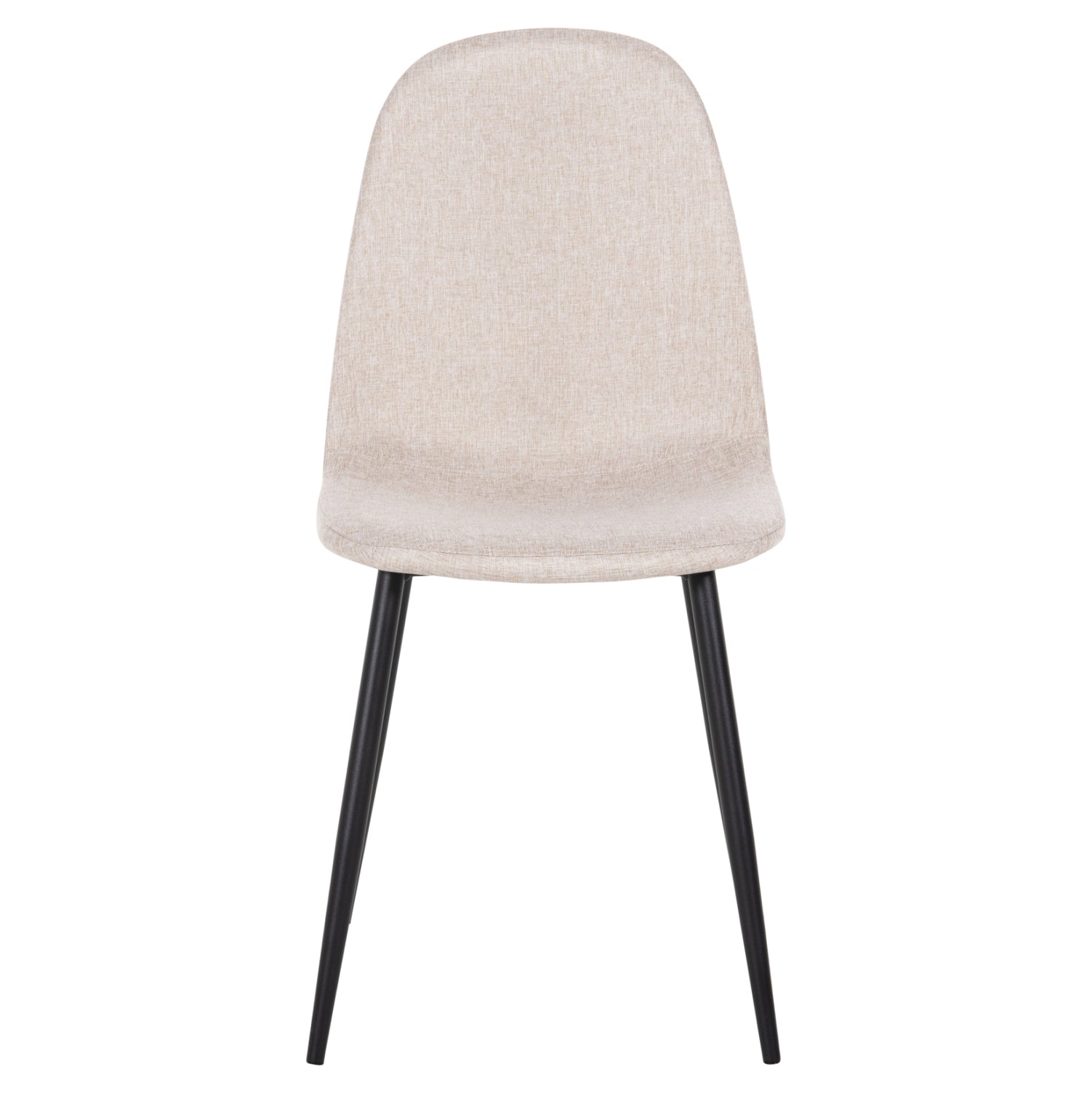DINING CHAIR LEONARDO HM00100.27 BEIGE FABRIC & BLACK METAL LEGS 42x49,5x89Hcm.
