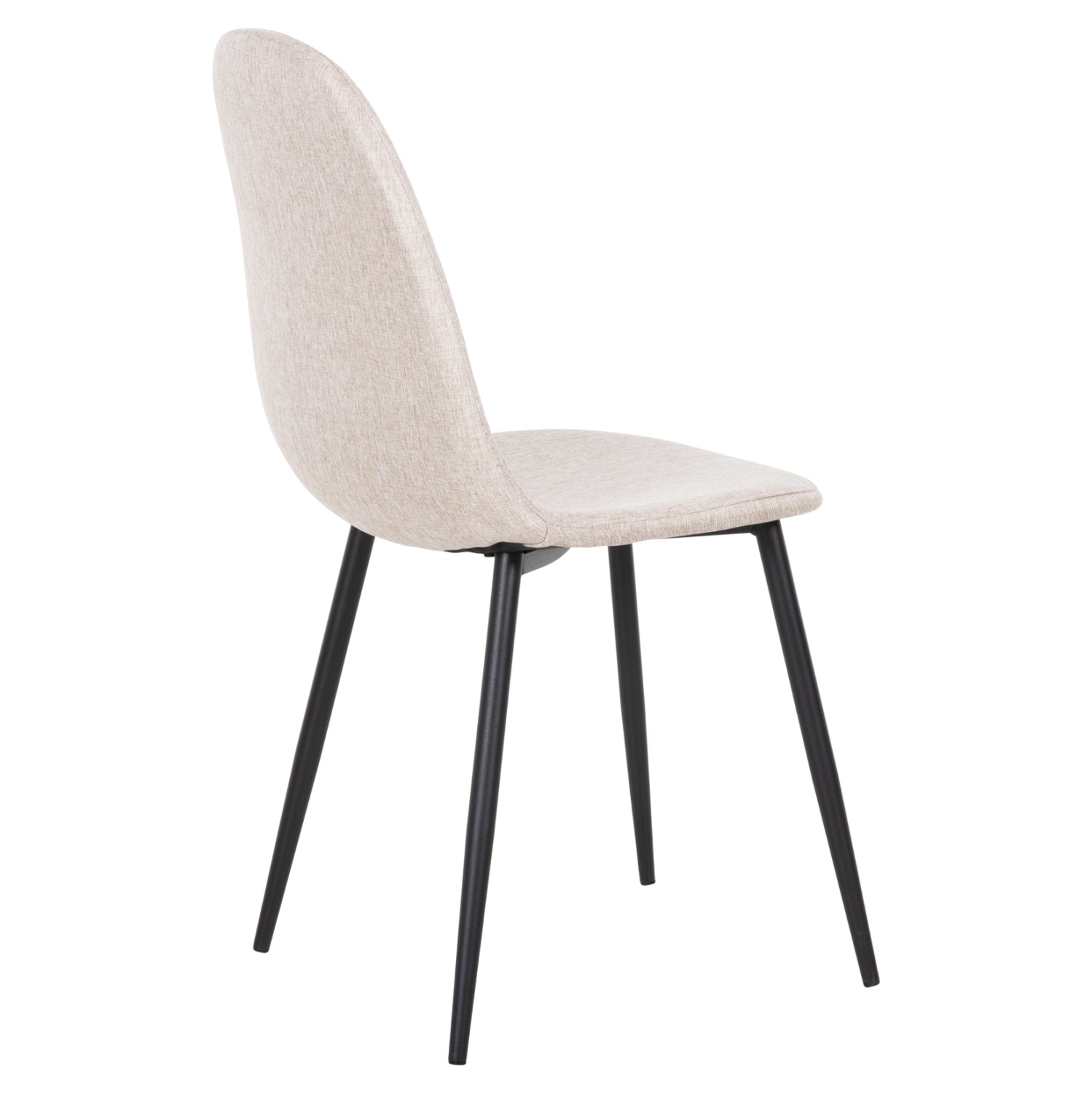 DINING CHAIR LEONARDO HM00100.27 BEIGE FABRIC & BLACK METAL LEGS 42x49,5x89Hcm.