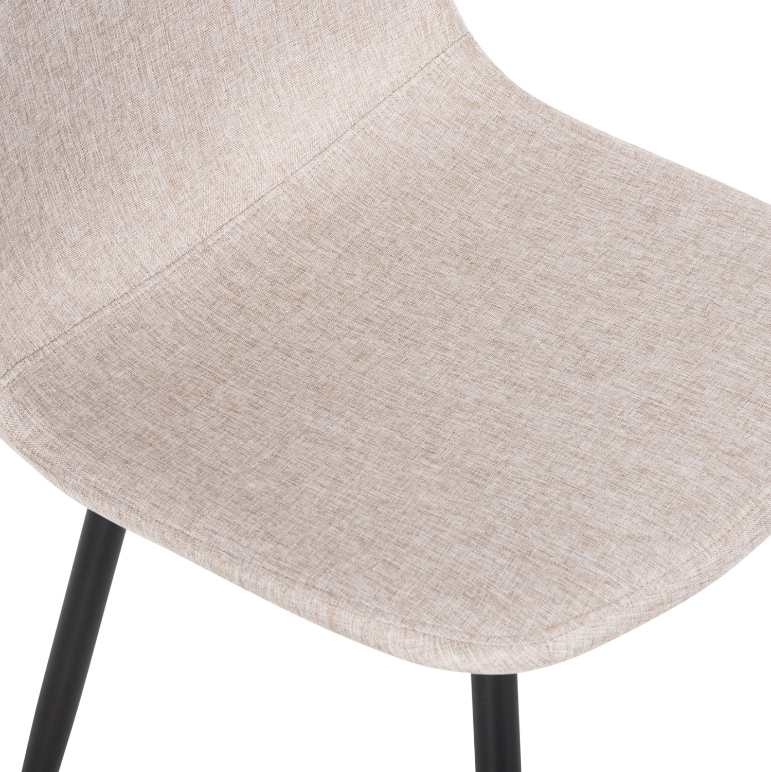 DINING CHAIR LEONARDO HM00100.27 BEIGE FABRIC & BLACK METAL LEGS 42x49,5x89Hcm.