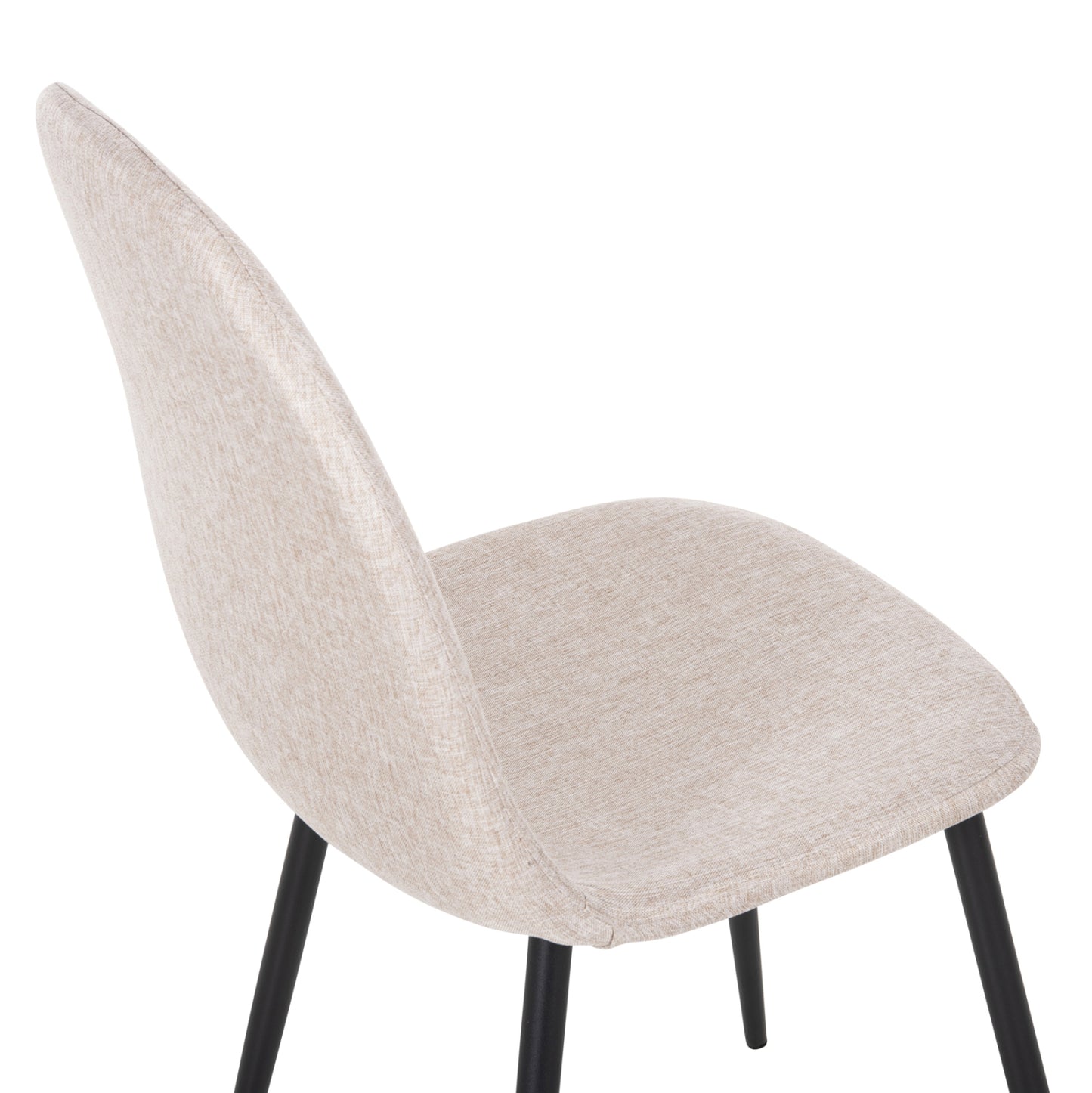DINING CHAIR LEONARDO HM00100.27 BEIGE FABRIC & BLACK METAL LEGS 42x49,5x89Hcm.