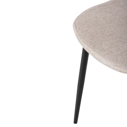 DINING CHAIR LEONARDO HM00100.27 BEIGE FABRIC & BLACK METAL LEGS 42x49,5x89Hcm.