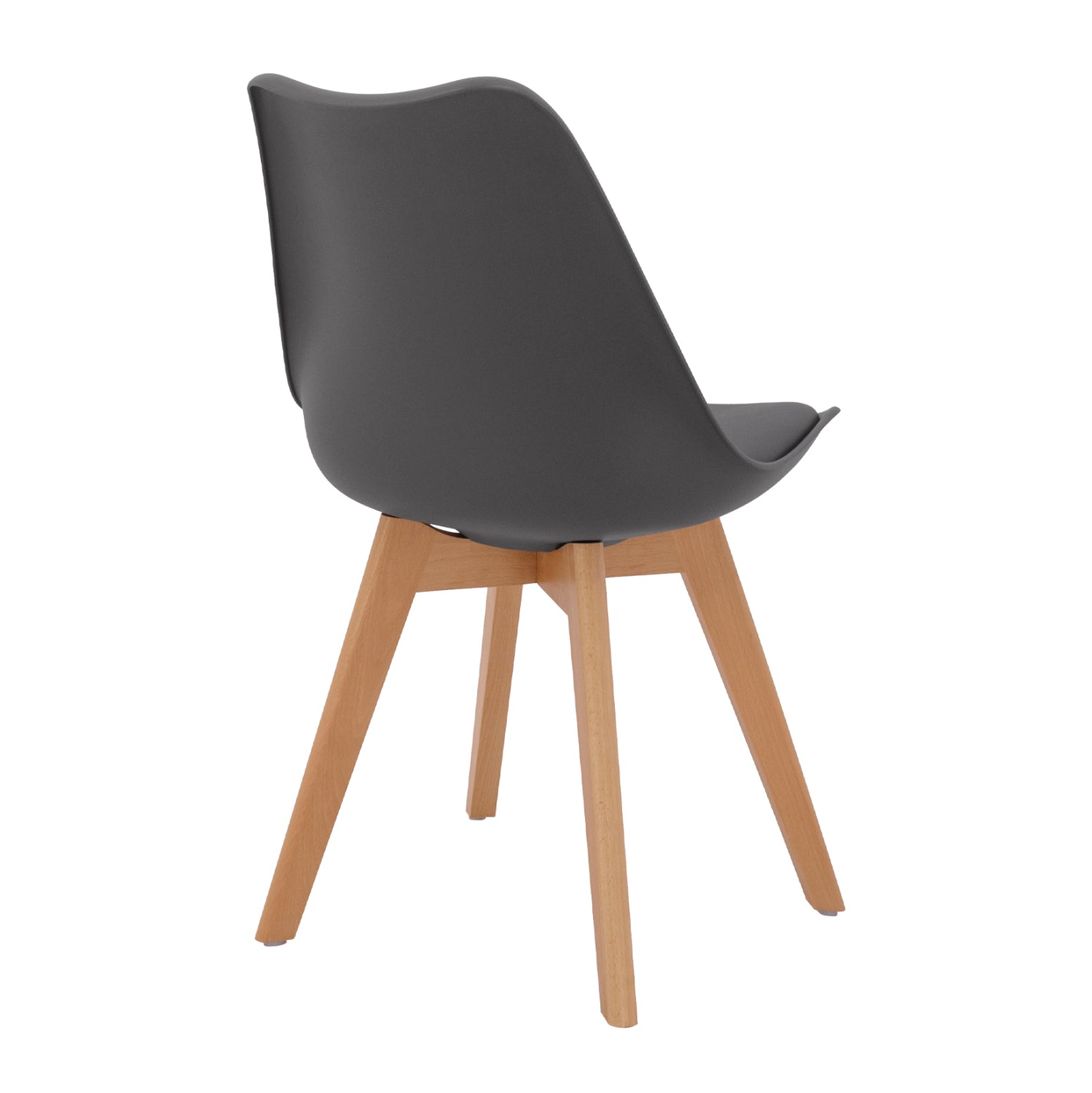 DINING CHAIR VEGAS HM0033.03 BEECH WOOD LEGS-P.P. SEAT IN DARK GRAY 45x56x80Hcm.
