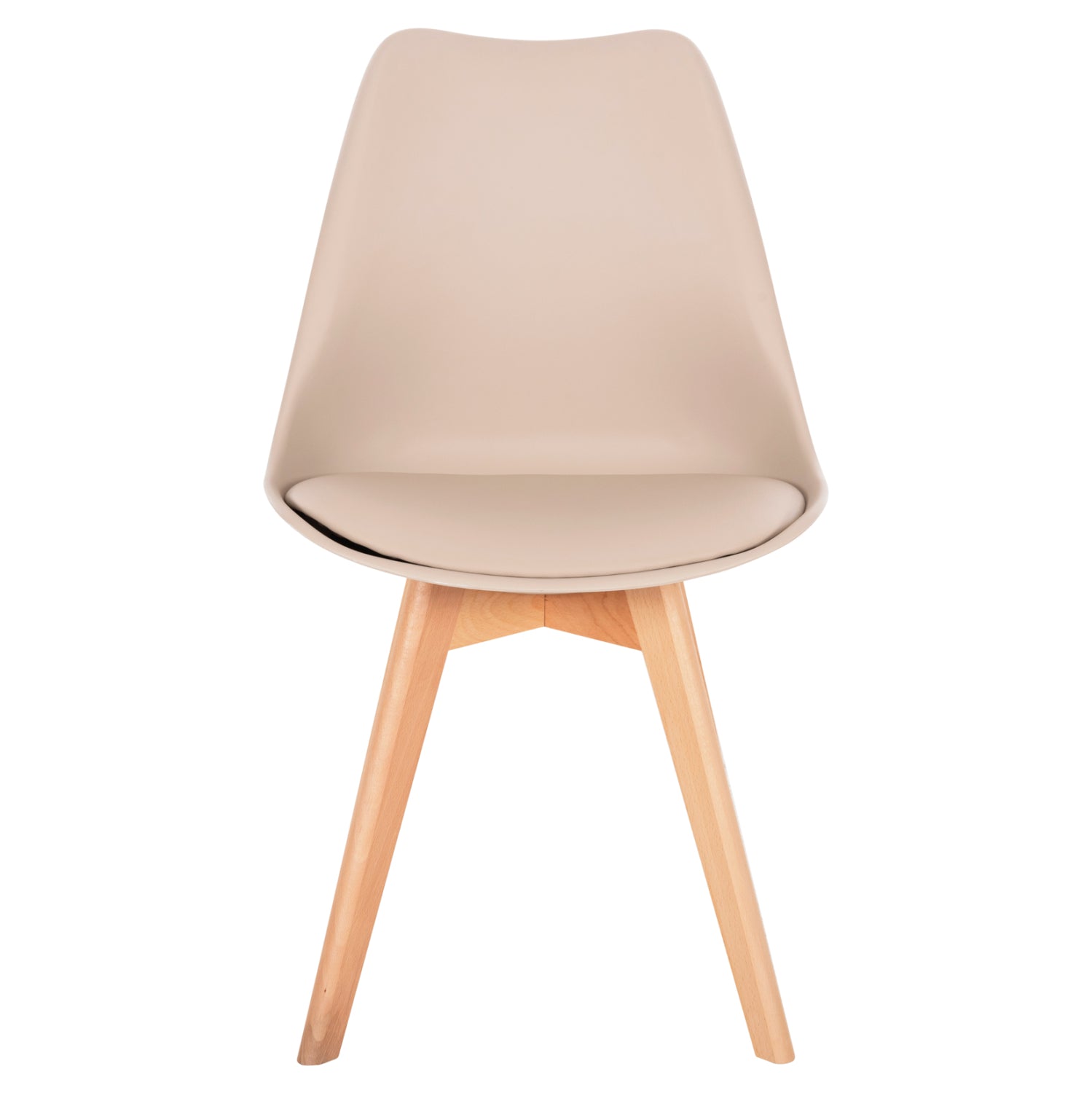 DINING CHAIR VEGAS HM0033.25 WOODEN LEGS-POLYPROPYLENE SEAT WITH PU IN CAPPUCCINO 48x52x81Hcm