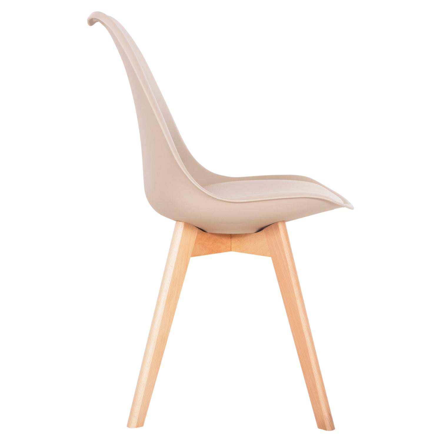 DINING CHAIR VEGAS HM0033.25 WOODEN LEGS-POLYPROPYLENE SEAT WITH PU IN CAPPUCCINO 48x52x81Hcm