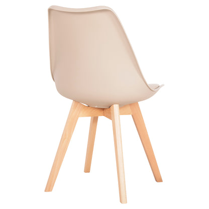 DINING CHAIR VEGAS HM0033.25 WOODEN LEGS-POLYPROPYLENE SEAT WITH PU IN CAPPUCCINO 48x52x81Hcm