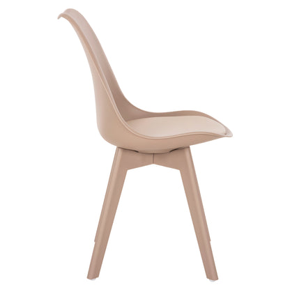 Dining Chair Vegas HM0033.45 with polypropylene legs and PP seat Cappuccino 49x55.5x84H cm.