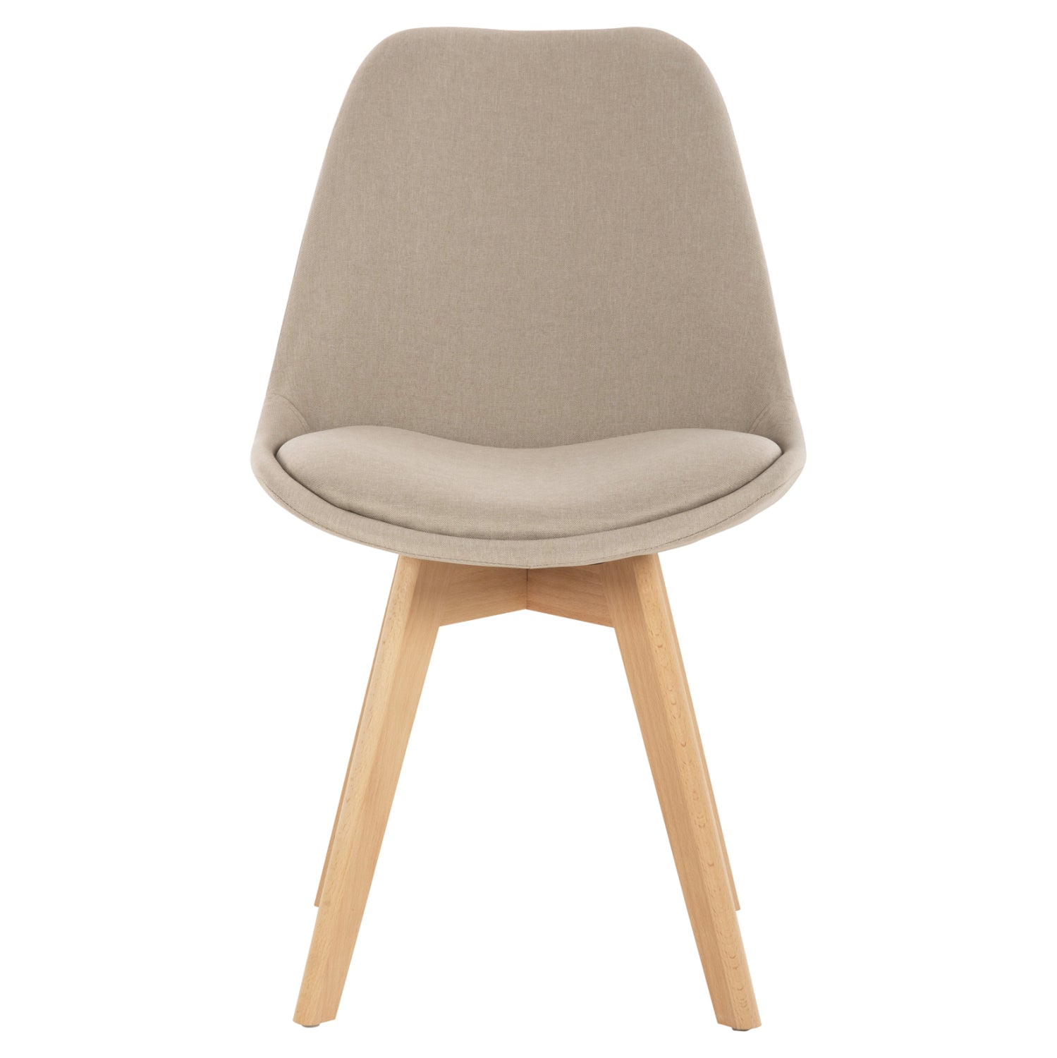 DINING CHAIR VEGAS HM0033.54 BEECH LEGS-BEIGE FABRIC 48Χ58Χ80H cm.