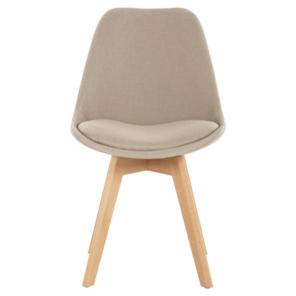 DINING CHAIR VEGAS HM0033.54 BEECH LEGS-BEIGE FABRIC 48Χ58Χ80H cm.