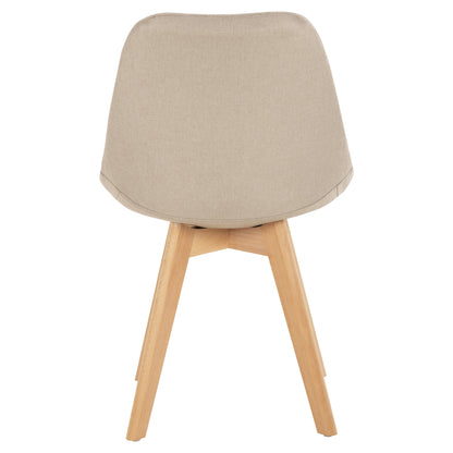DINING CHAIR VEGAS HM0033.54 BEECH LEGS-BEIGE FABRIC 48Χ58Χ80H cm.