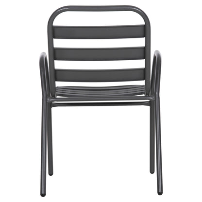 CHAIR PRELUDE HM5970.01 METAL FRAME-ALUMINUM SEAT & BACKREST-GREY 54x56x79Hcm.